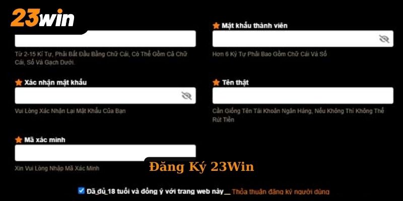 Hướng dẫn đăng ký tại 23WIN